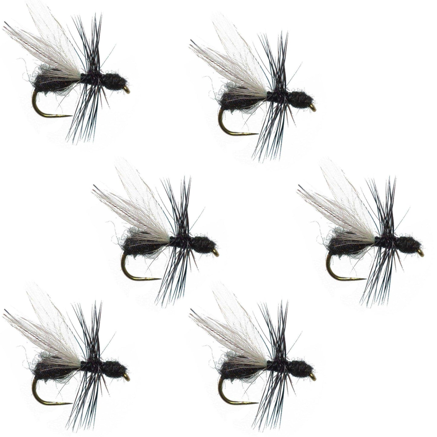 Barbless Black Fur Flying Ant Terrestrial Trout Dry Fly Fishing Flies - 6 Flies Hook Size 14 - Skoutley Outdoors LLC