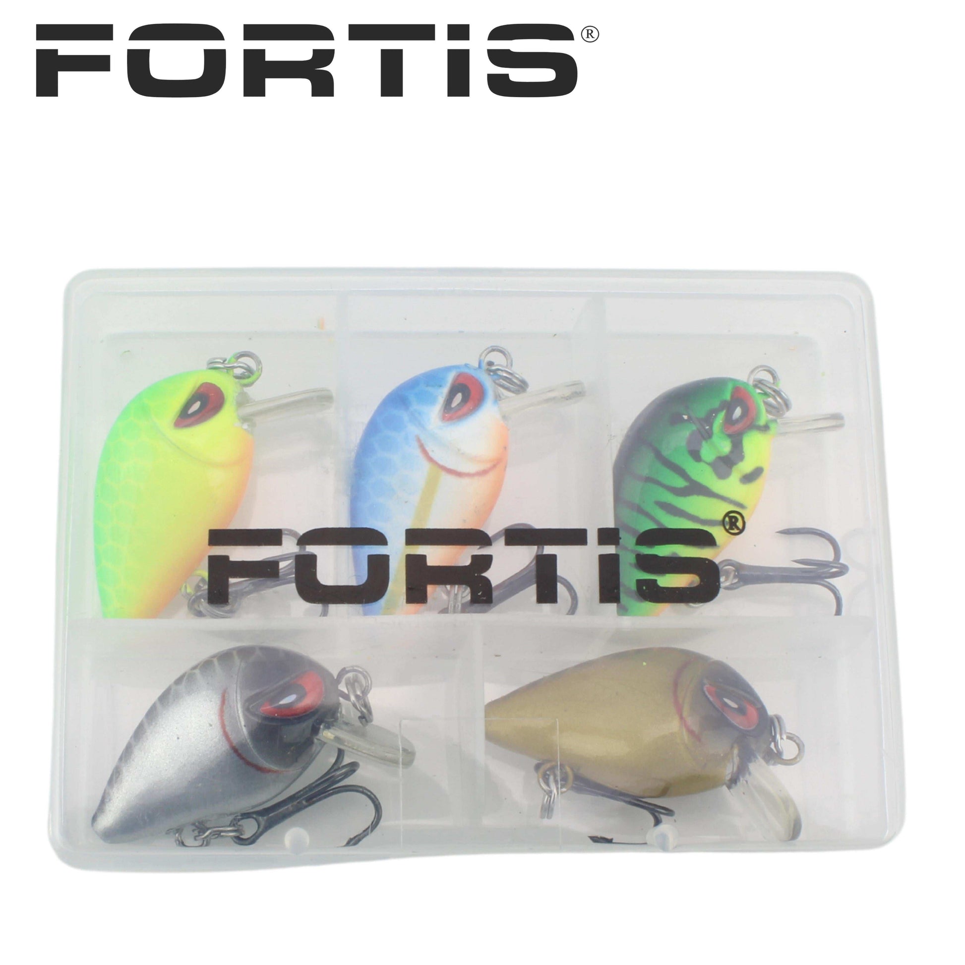 5pc Mini Crankbait Assortment, 1.25" Long | Floating | FORTIS - Skoutley Outdoors LLC