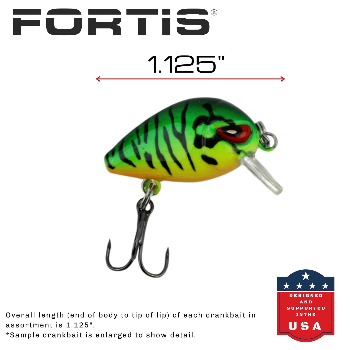 5pc Mini Crankbait Assortment, 1.25" Long | Floating | FORTIS - Skoutley Outdoors LLC