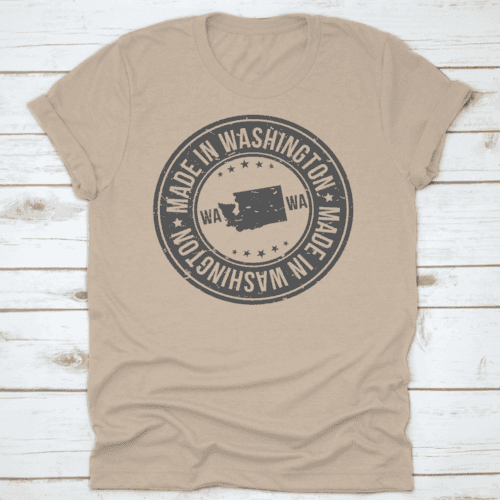 Round Illustration Stamp With Typography Text Of "Made In Washington" - Skoutley Outdoors LLC