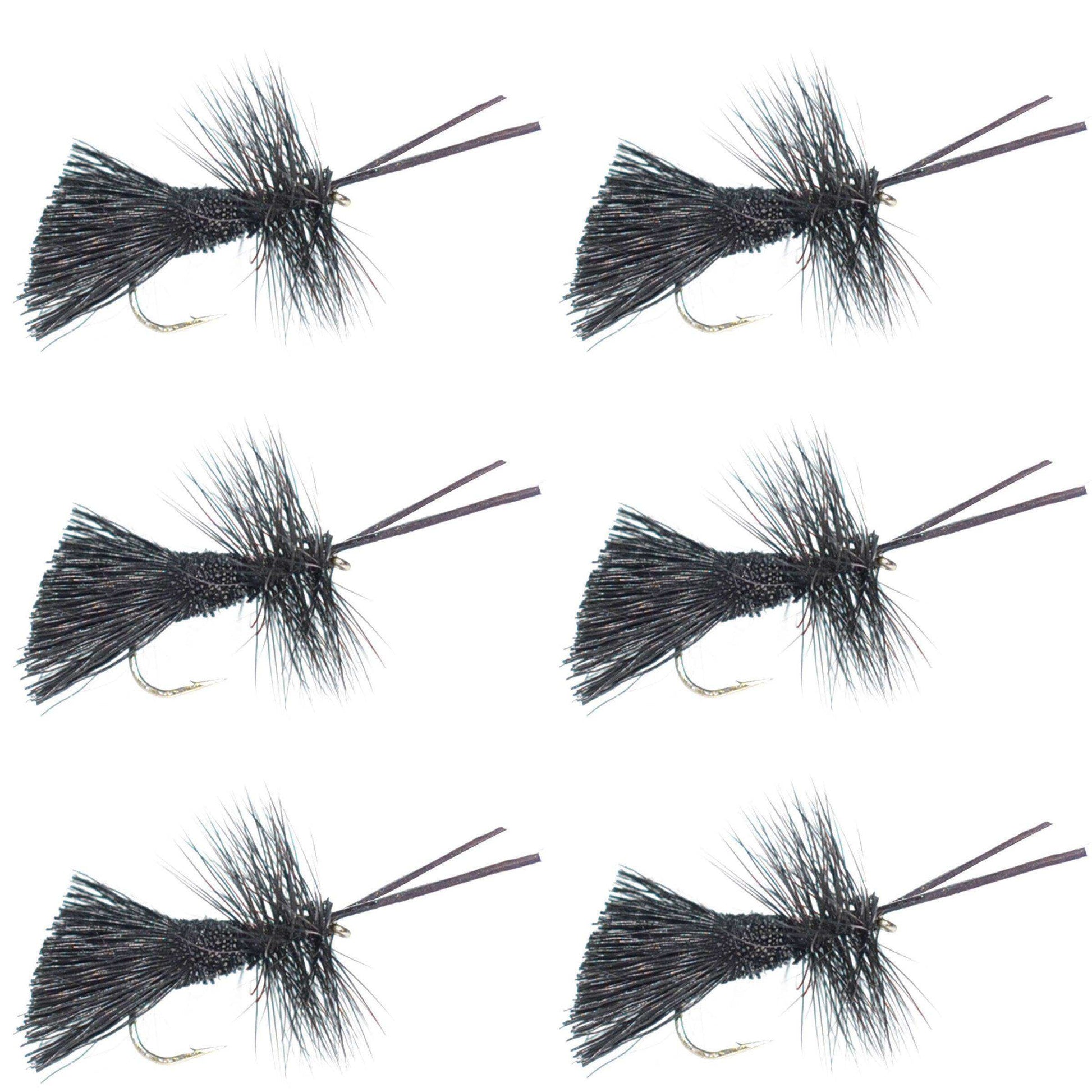 Goddard Caddis Black Dry Fly - 6 Flies Hook Size 12 - Skoutley Outdoors LLC