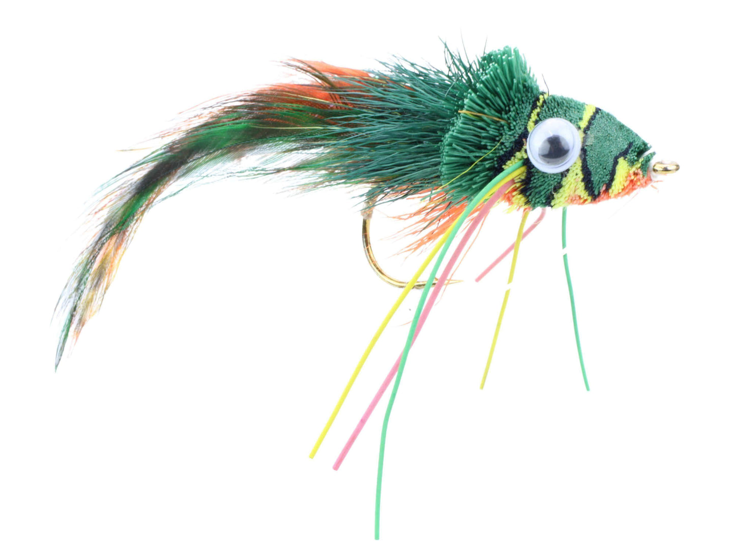 Deer Hair Diver, Size 2 | Green, Yellow and Orange | Qty. 2 | Wild Water Fly Fishing - Skoutley Outdoors LLC