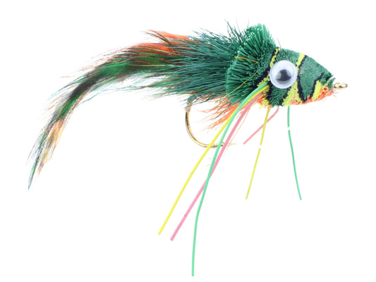 Deer Hair Diver, Size 2 | Green, Yellow and Orange | Qty. 2 | Wild Water Fly Fishing - Skoutley Outdoors LLC