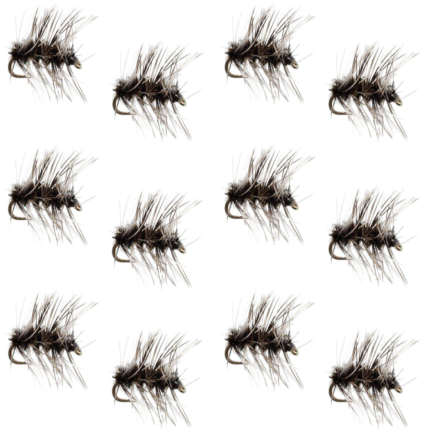 Griffiths Gnat Midge Trout Dry Fly Fishing Flies - 1 Dozen Flies Size 18 - Skoutley Outdoors LLC