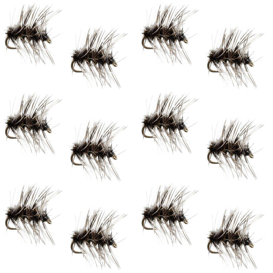 Griffiths Gnat Midge Trout Dry Fly Fishing Flies - 1 Dozen Flies Size 18 - Skoutley Outdoors LLC