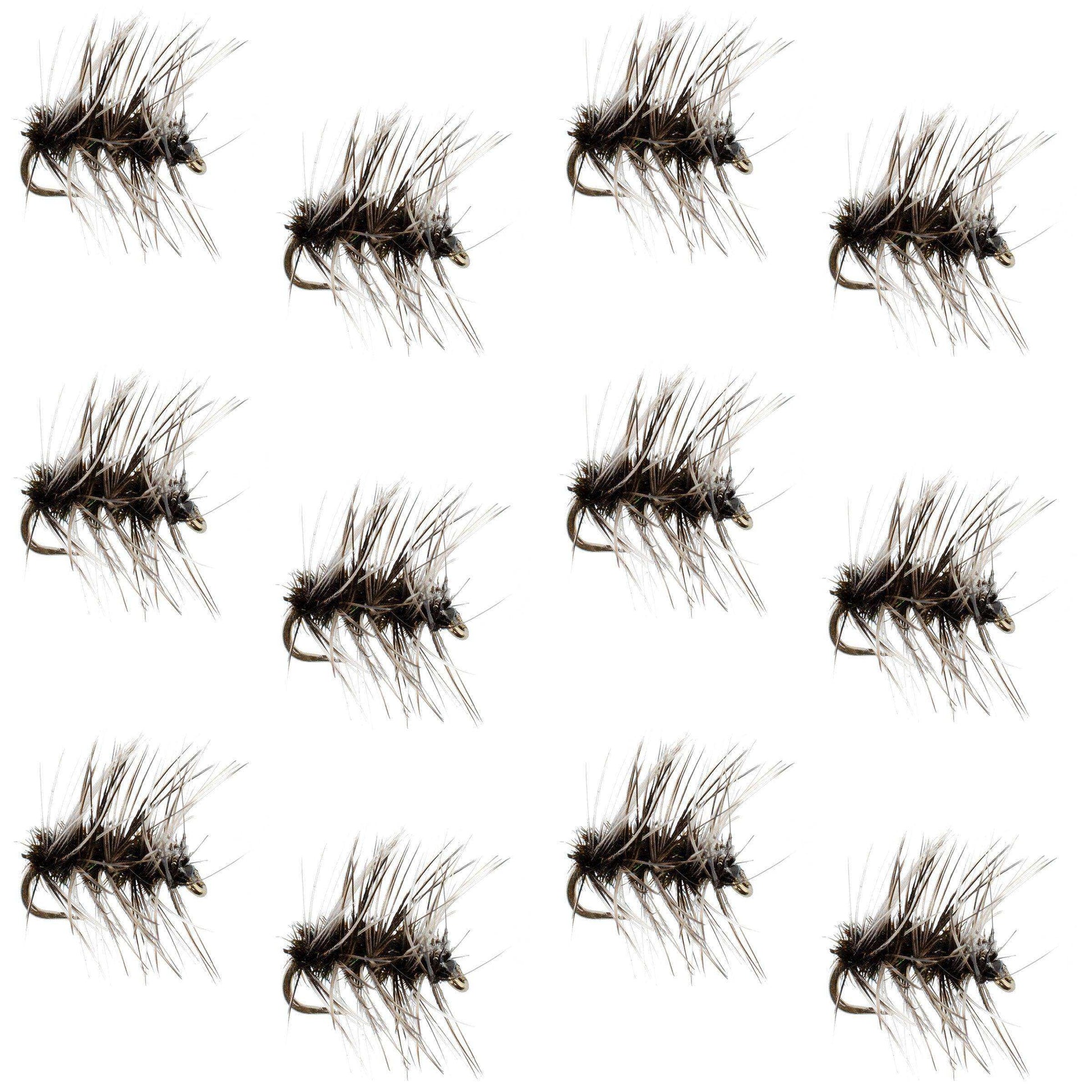 Barbless Griffiths Gnat Midge Trout Dry Fly Fishing Flies - 1 Dozen Flies Size 18 - Skoutley Outdoors LLC