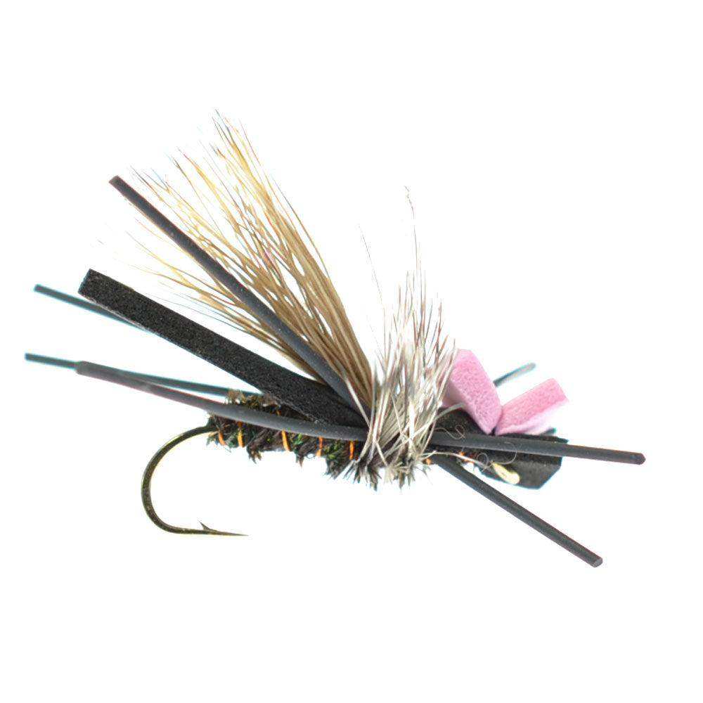 Basics Collection - Foam Hoppers Dry Fly Assortment #2 - 10 Dry Fishing Grasshopper Flies - 5 Patterns - Hook Size 10 - Skoutley Outdoors LLC