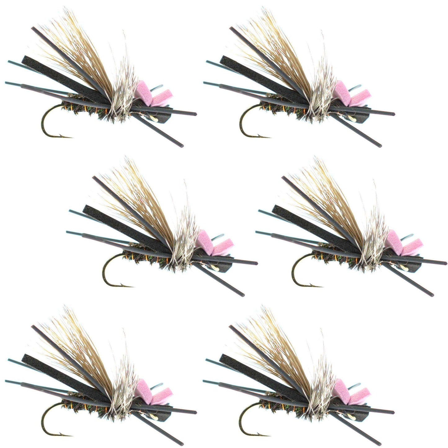 Gypsy King Hopper Foam Body Grasshopper Fly - 6 Flies Hook Size 10 - Skoutley Outdoors LLC