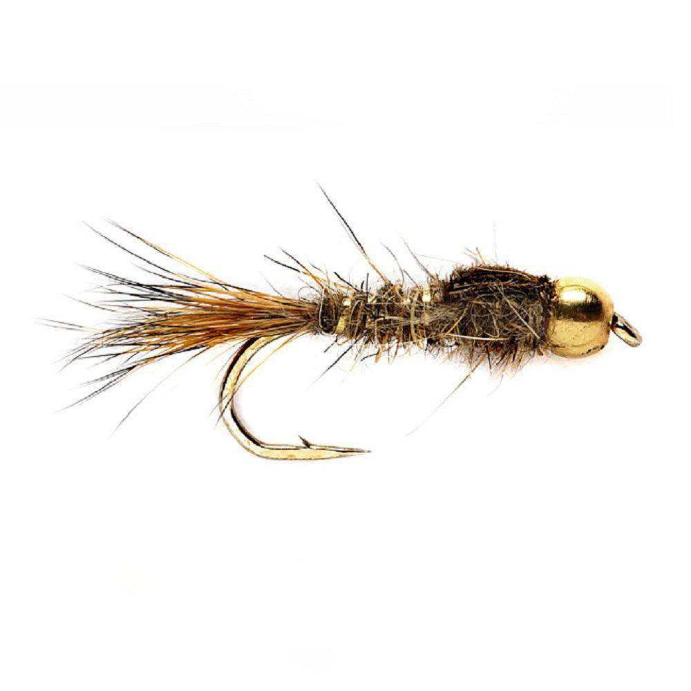 3 Pack Bead Head Gold Ribbed Hare's Ear Nymph Fly Fishing Flies Hook Size 10 - Skoutley Outdoors LLC