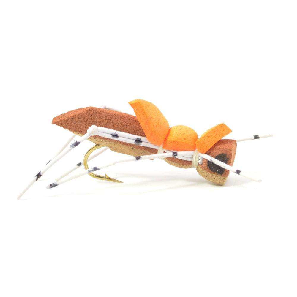 4 Pack Moorish Hopper Brown Tan Foam Body Grasshopper Fly - Hook Size 10 - Skoutley Outdoors LLC