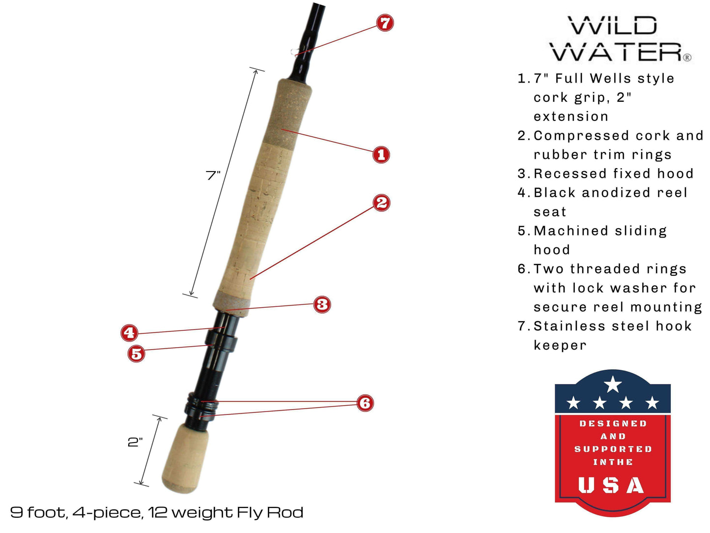 Standard Fly Fishing Kit, 12wt Rod | 9ft | 4-piece | Wild Water Fly Fishing - Skoutley Outdoors LLC