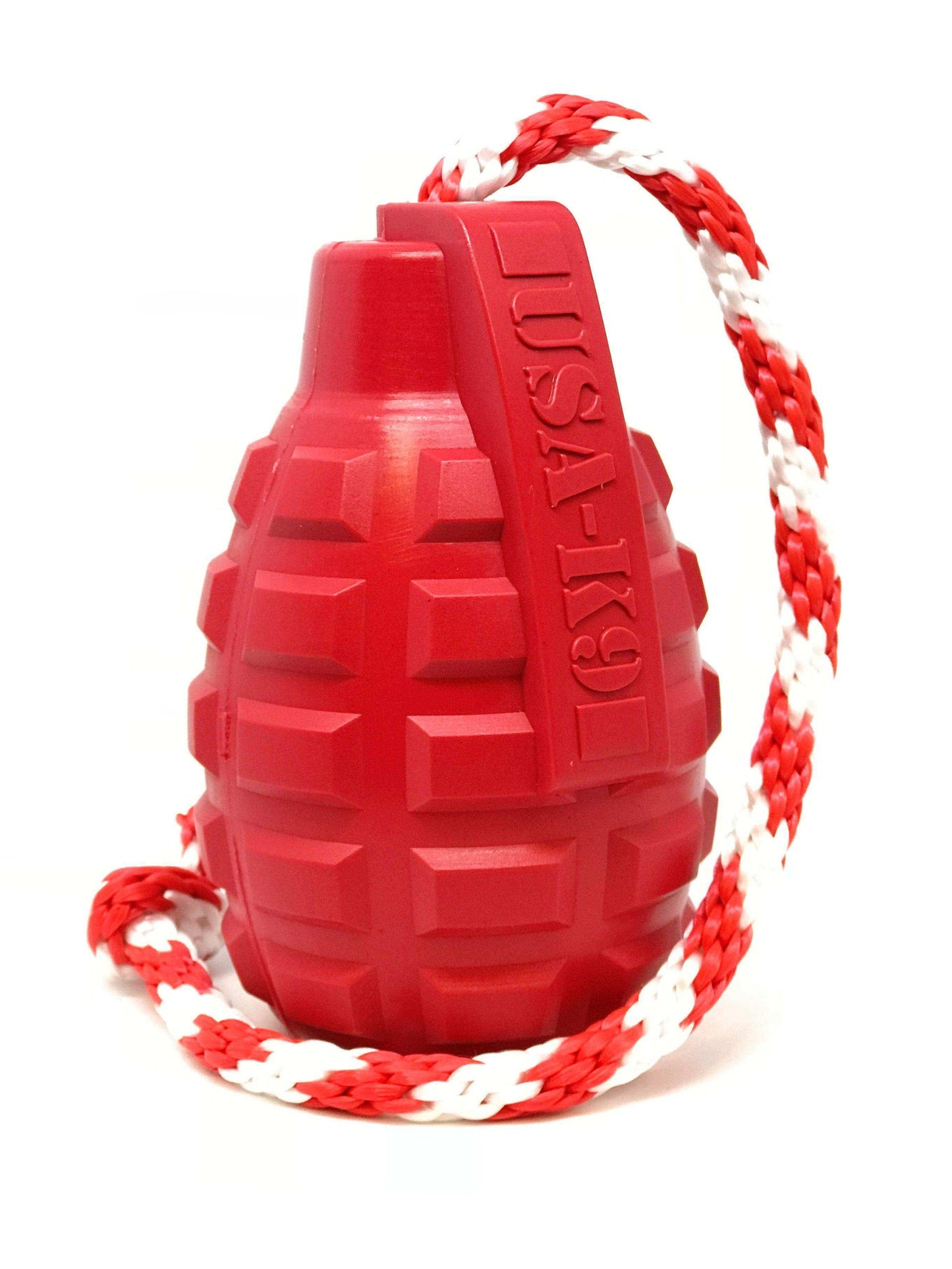 USA-K9 Grenade Durable Rubber Chew Toy, Treat Dispenser, Reward Toy, Tug Toy, and Retrieving Toy - Skoutley Outdoors LLC