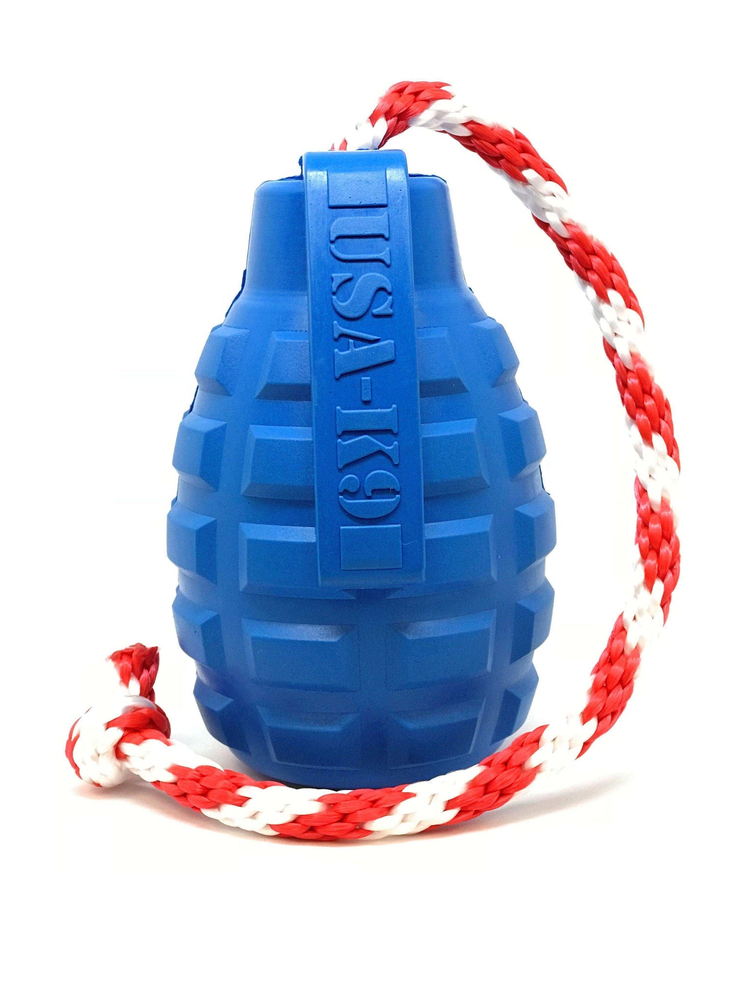 USA-K9 Grenade Durable Rubber Chew Toy, Treat Dispenser, Reward Toy, Tug Toy, and Retrieving Toy - Skoutley Outdoors LLC