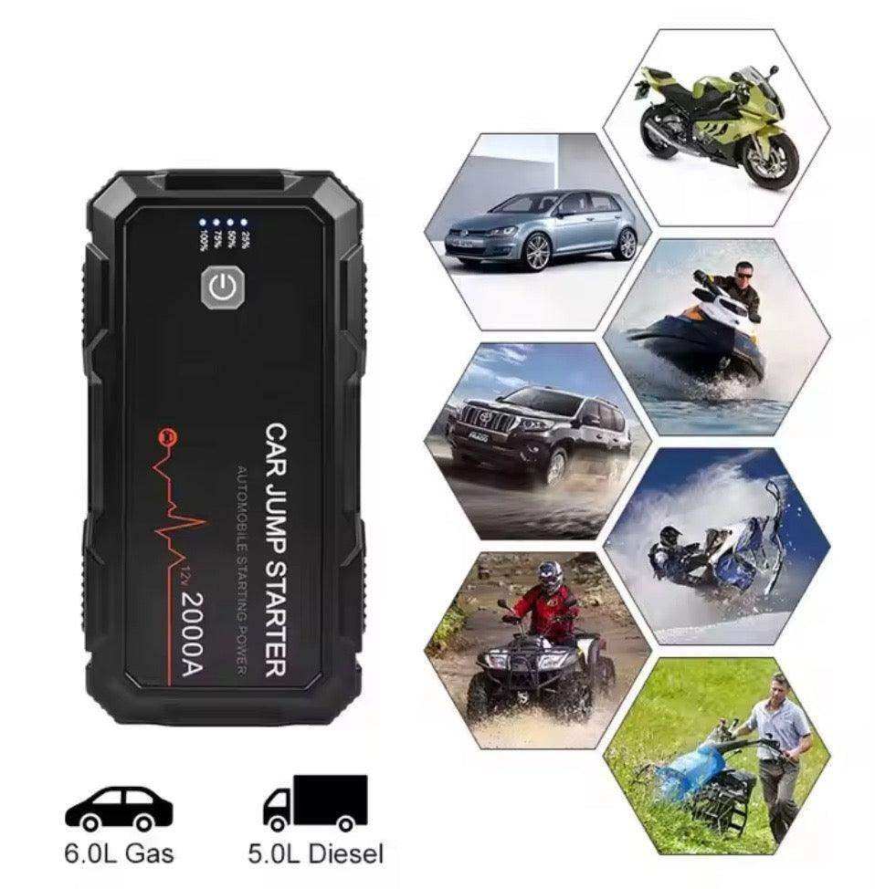 2000A Car Jump Starter Booster Jumper Box Power Bank Battery Charger Portable US - Skoutley Outdoors LLC