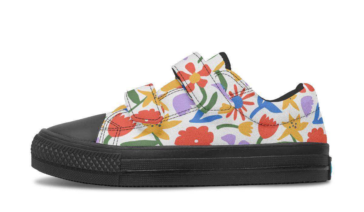 Kids Shoes Low Tops Abstract Flowers - Skoutley Outdoors LLC