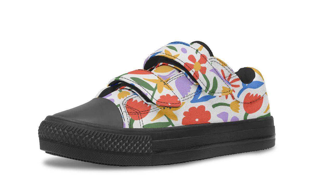 Kids Shoes Low Tops Abstract Flowers - Skoutley Outdoors LLC