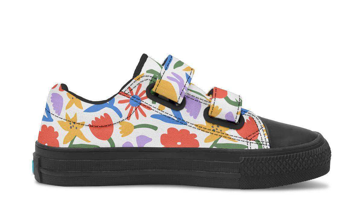 Kids Shoes Low Tops Abstract Flowers - Skoutley Outdoors LLC