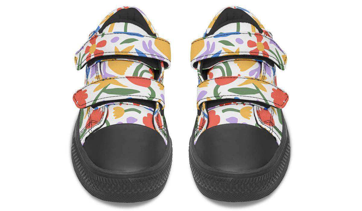 Kids Shoes Low Tops Abstract Flowers - Skoutley Outdoors LLC