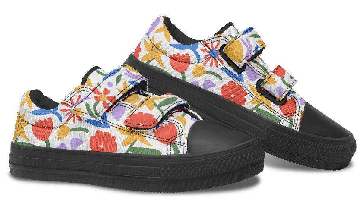 Kids Shoes Low Tops Abstract Flowers - Skoutley Outdoors LLC