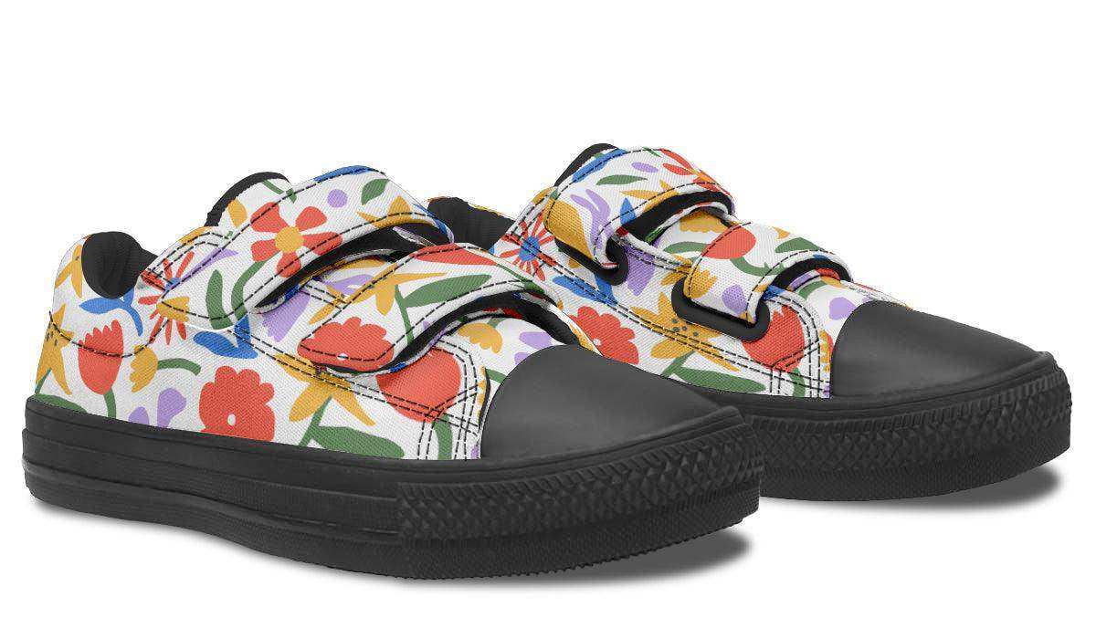 Kids Shoes Low Tops Abstract Flowers - Skoutley Outdoors LLC