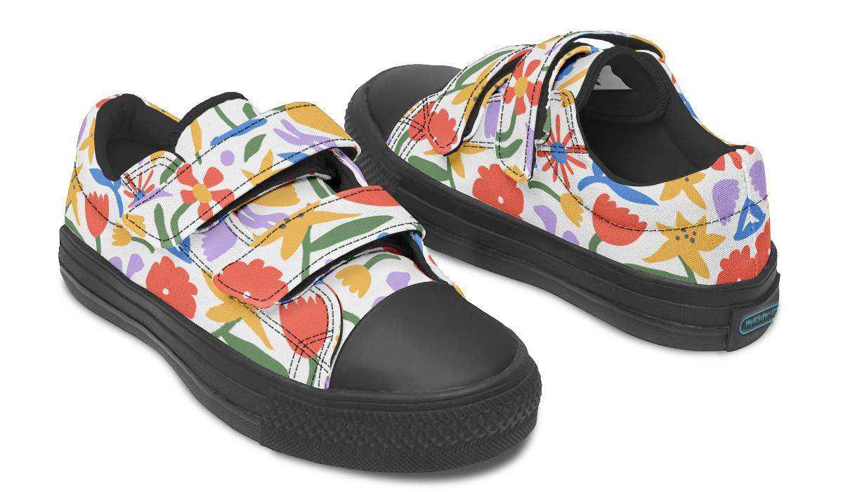 Kids Shoes Low Tops Abstract Flowers - Skoutley Outdoors LLC