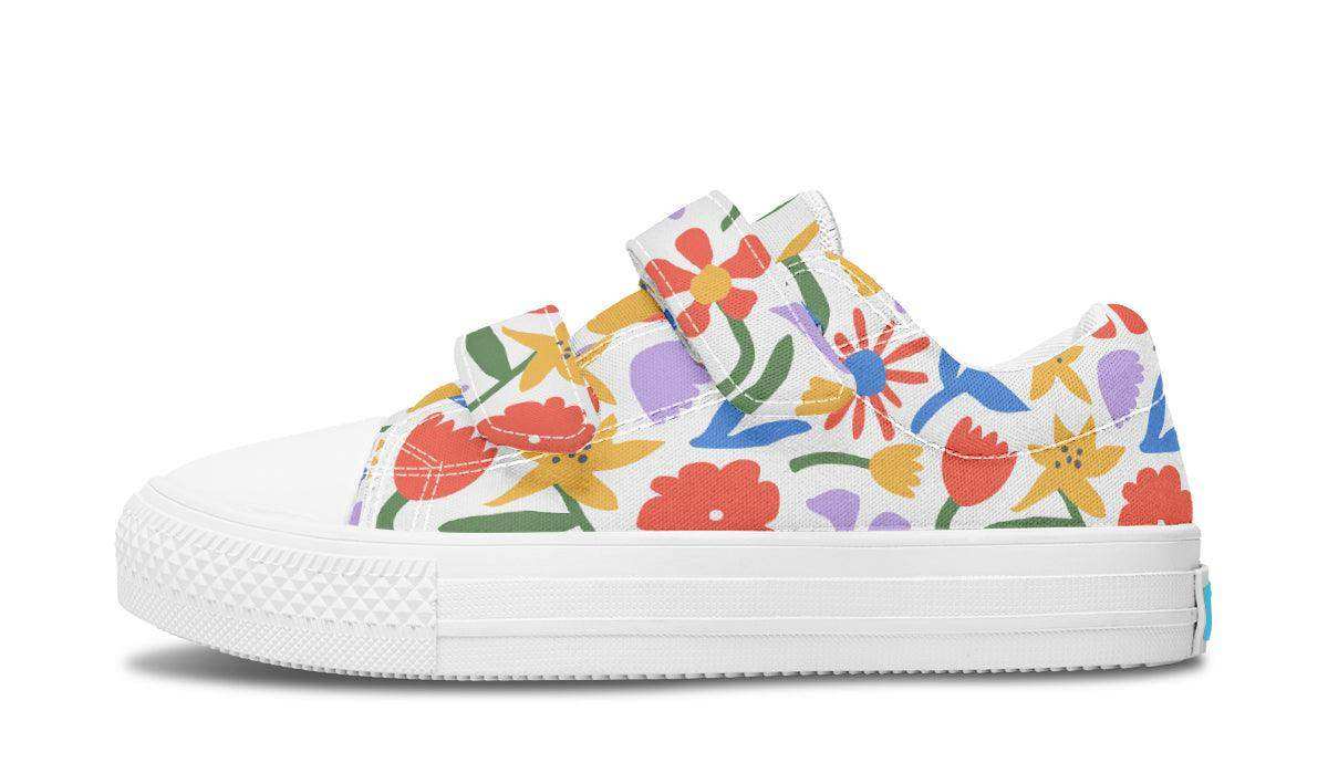 Kids Shoes Low Tops Abstract Flowers - Skoutley Outdoors LLC