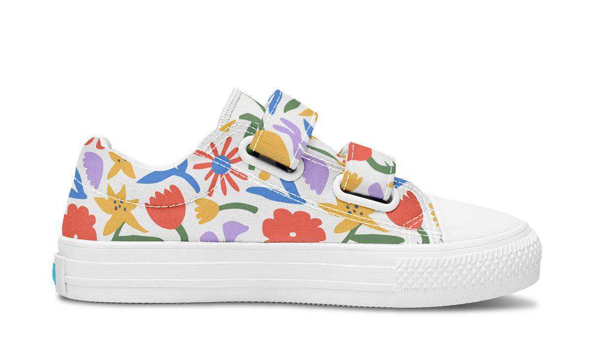 Kids Shoes Low Tops Abstract Flowers - Skoutley Outdoors LLC