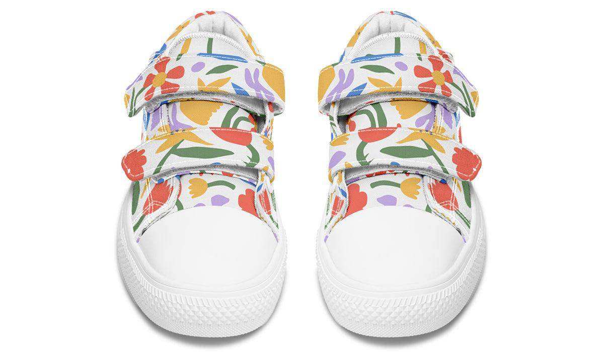 Kids Shoes Low Tops Abstract Flowers - Skoutley Outdoors LLC