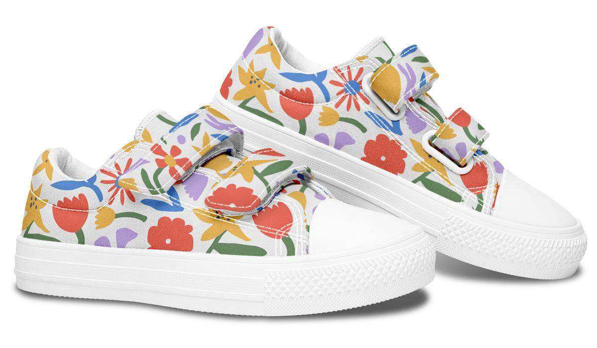 Kids Shoes Low Tops Abstract Flowers - Skoutley Outdoors LLC