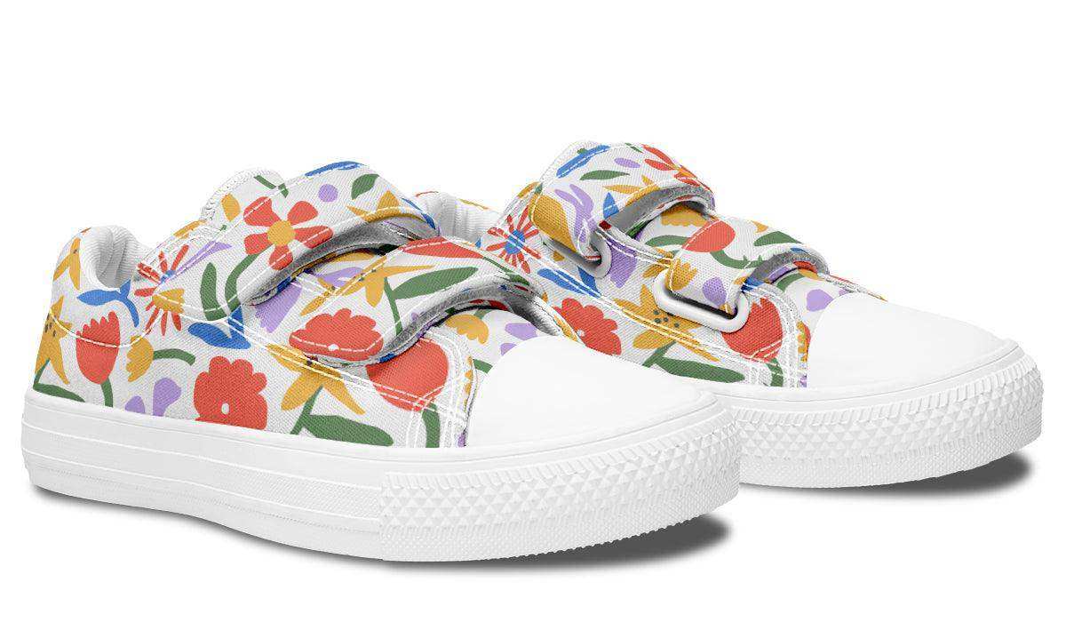 Kids Shoes Low Tops Abstract Flowers - Skoutley Outdoors LLC