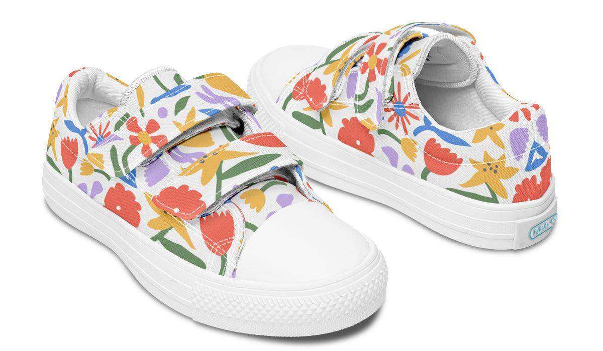 Kids Shoes Low Tops Abstract Flowers - Skoutley Outdoors LLC