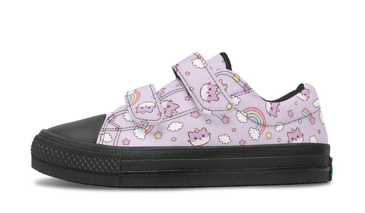 Kids Shoes Low Tops Rainbow And Cats - Skoutley Outdoors LLC