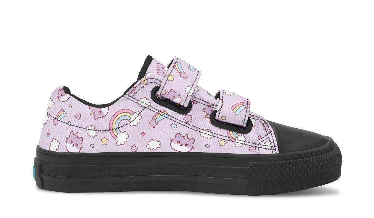 Kids Shoes Low Tops Rainbow And Cats - Skoutley Outdoors LLC