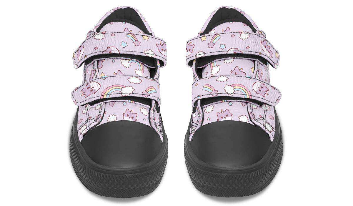 Kids Shoes Low Tops Rainbow And Cats - Skoutley Outdoors LLC