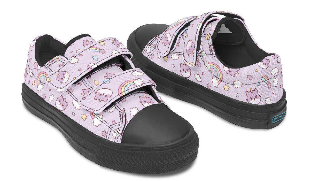 Kids Shoes Low Tops Rainbow And Cats - Skoutley Outdoors LLC