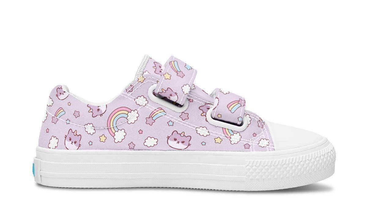 Kids Shoes Low Tops Rainbow And Cats - Skoutley Outdoors LLC