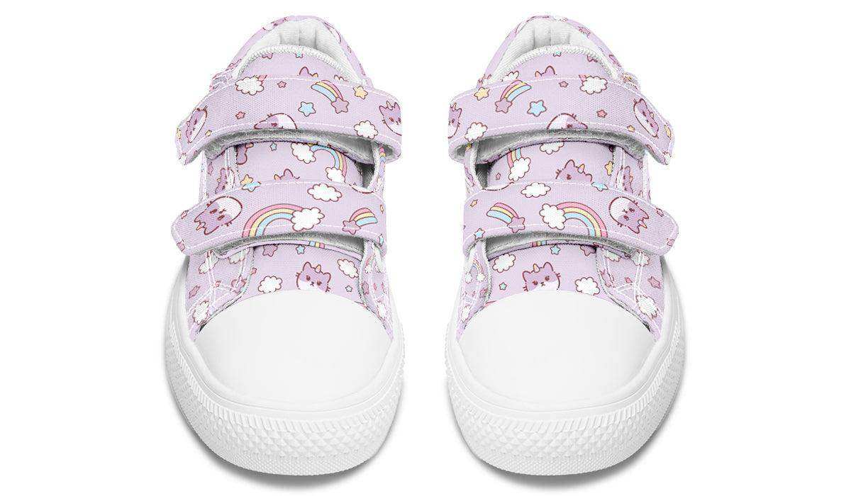 Kids Shoes Low Tops Rainbow And Cats - Skoutley Outdoors LLC