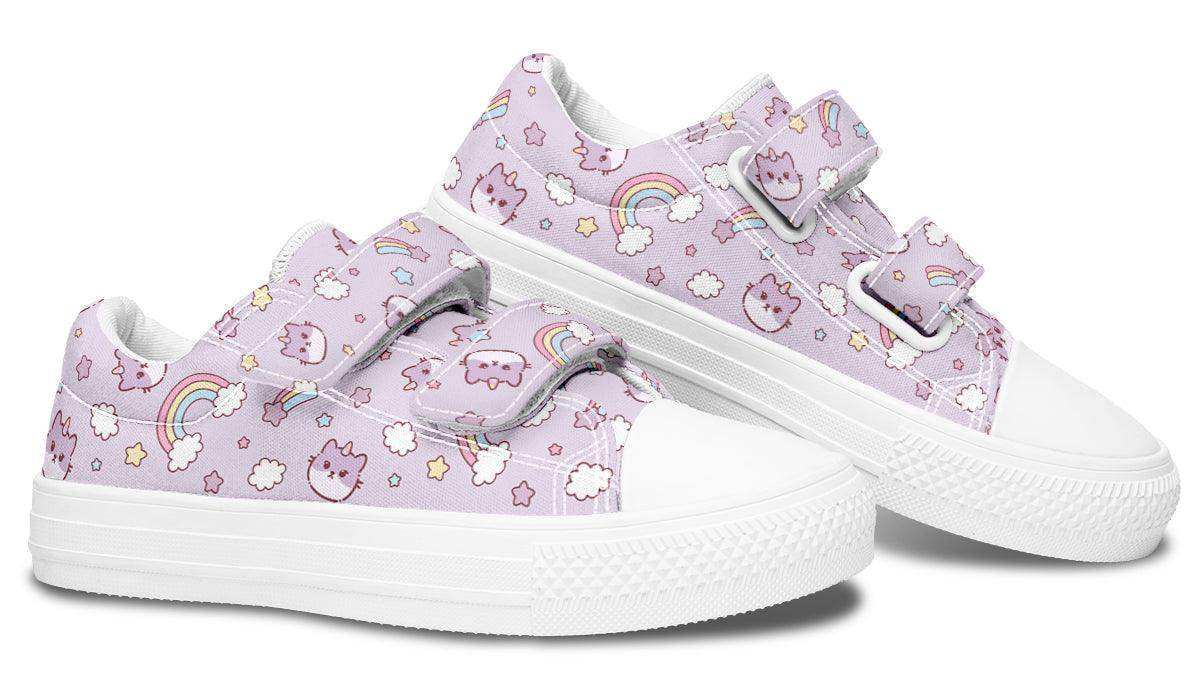 Kids Shoes Low Tops Rainbow And Cats - Skoutley Outdoors LLC