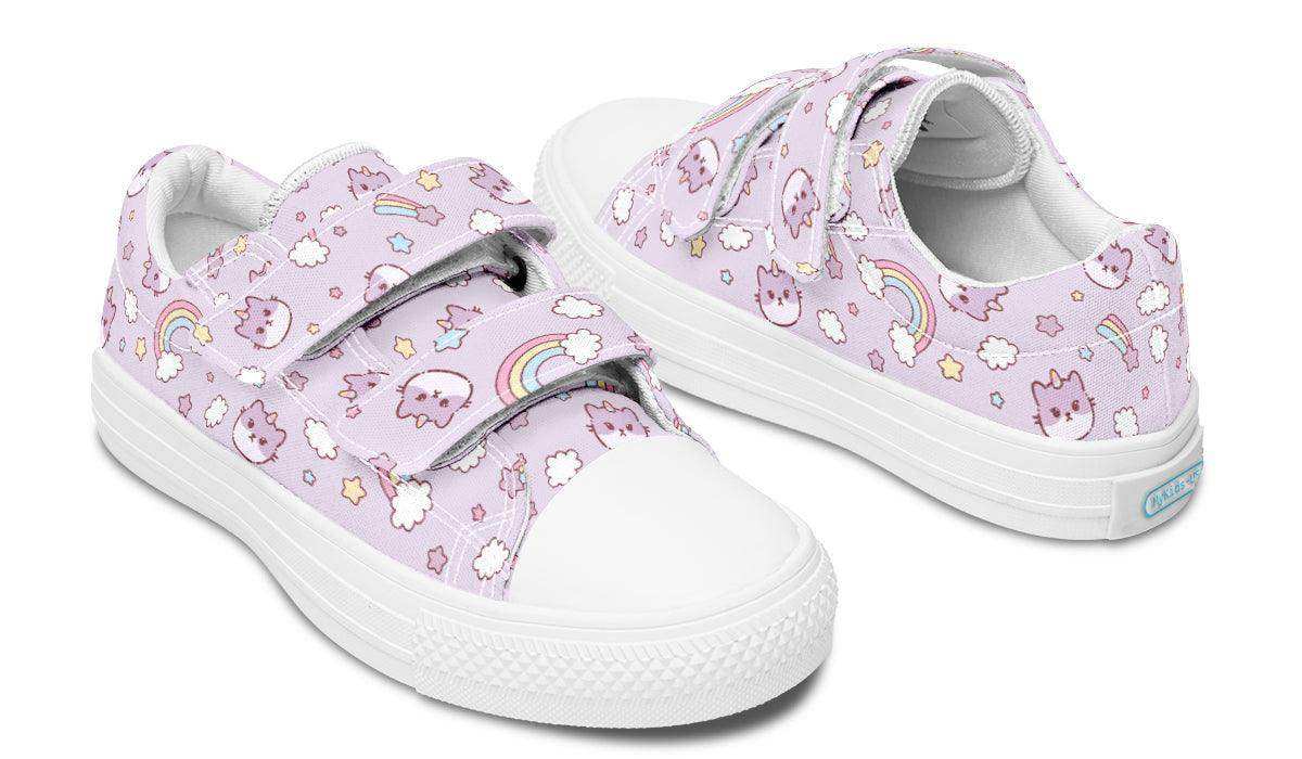 Kids Shoes Low Tops Rainbow And Cats - Skoutley Outdoors LLC