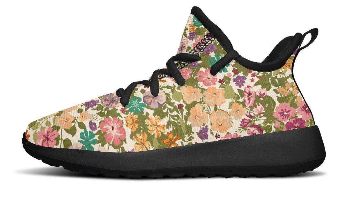 Kids Shoes Sneakers Mixed Flowers Pattern - Skoutley Outdoors LLC