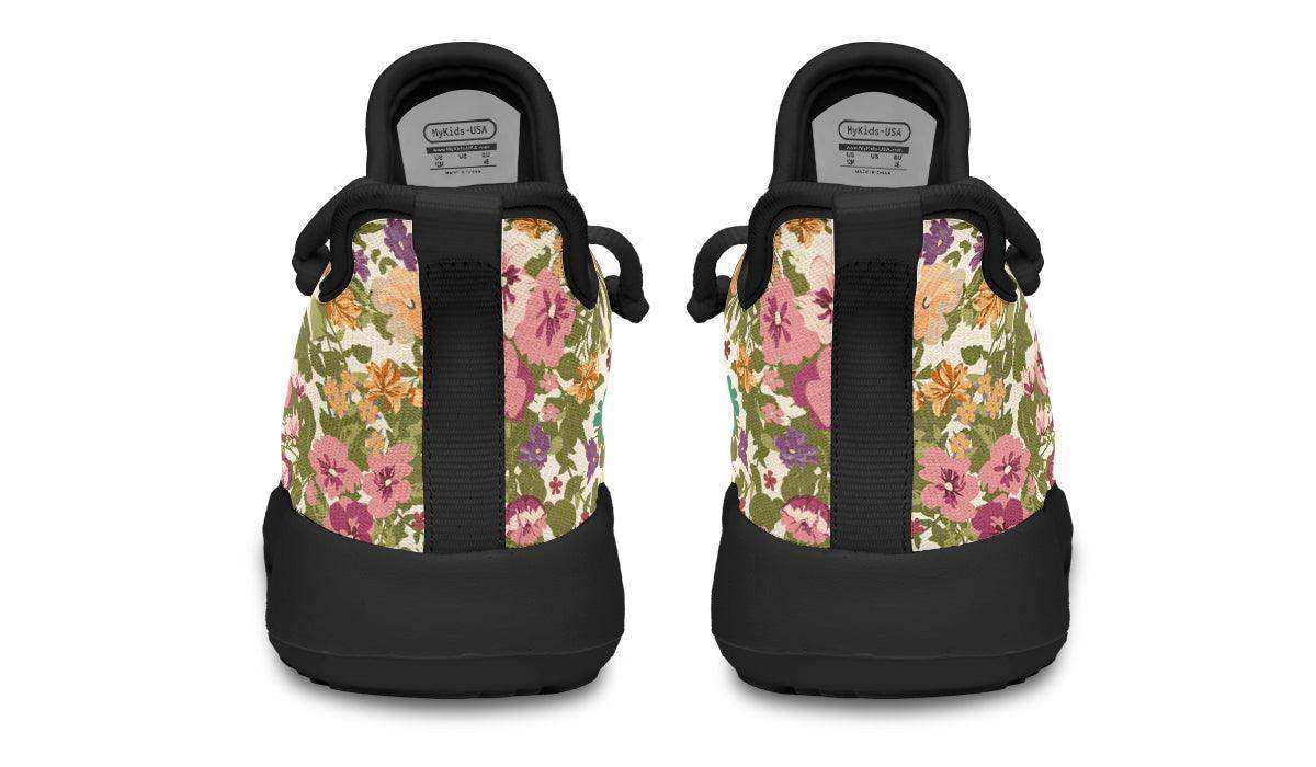 Kids Shoes Sneakers Mixed Flowers Pattern - Skoutley Outdoors LLC