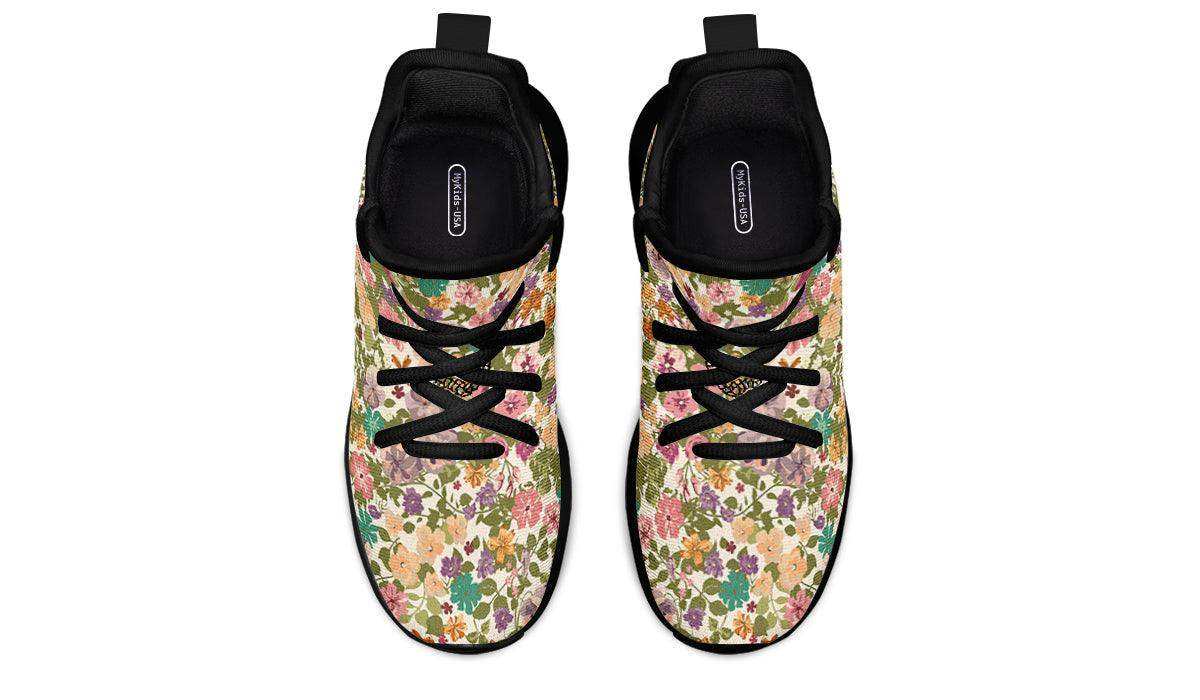 Kids Shoes Sneakers Mixed Flowers Pattern - Skoutley Outdoors LLC