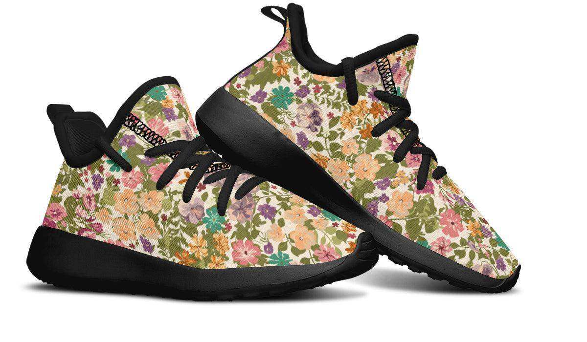 Kids Shoes Sneakers Mixed Flowers Pattern - Skoutley Outdoors LLC