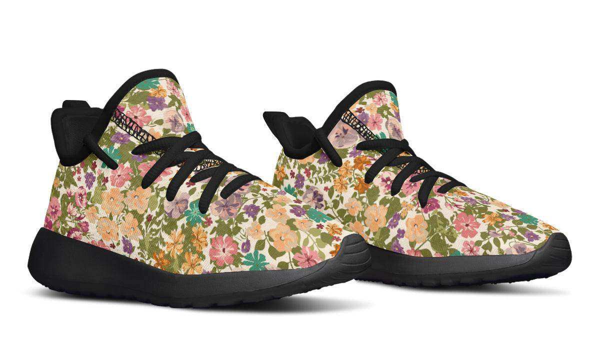 Kids Shoes Sneakers Mixed Flowers Pattern - Skoutley Outdoors LLC