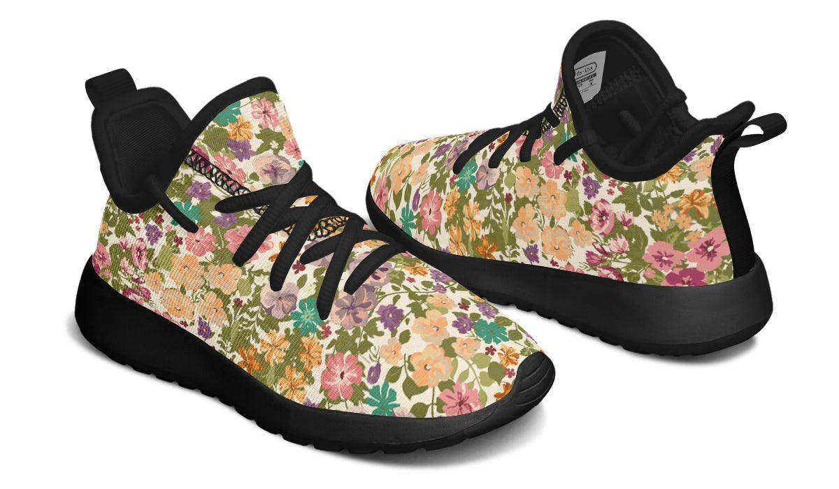 Kids Shoes Sneakers Mixed Flowers Pattern - Skoutley Outdoors LLC