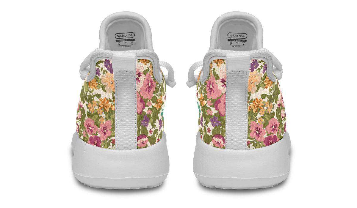 Kids Shoes Sneakers Mixed Flowers Pattern - Skoutley Outdoors LLC