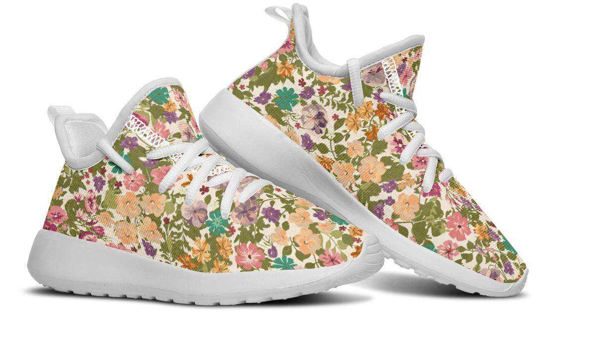 Kids Shoes Sneakers Mixed Flowers Pattern - Skoutley Outdoors LLC