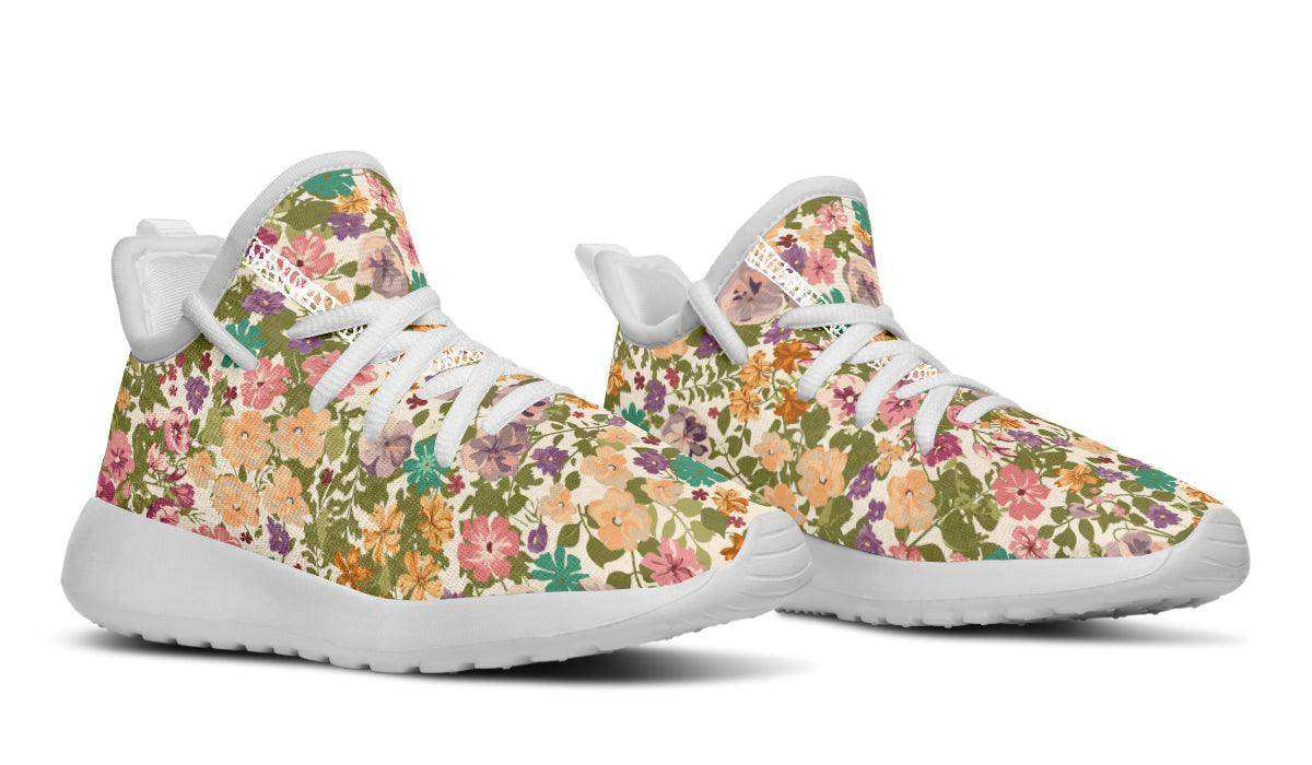 Kids Shoes Sneakers Mixed Flowers Pattern - Skoutley Outdoors LLC