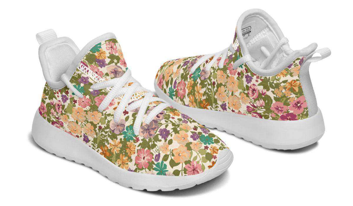 Kids Shoes Sneakers Mixed Flowers Pattern - Skoutley Outdoors LLC