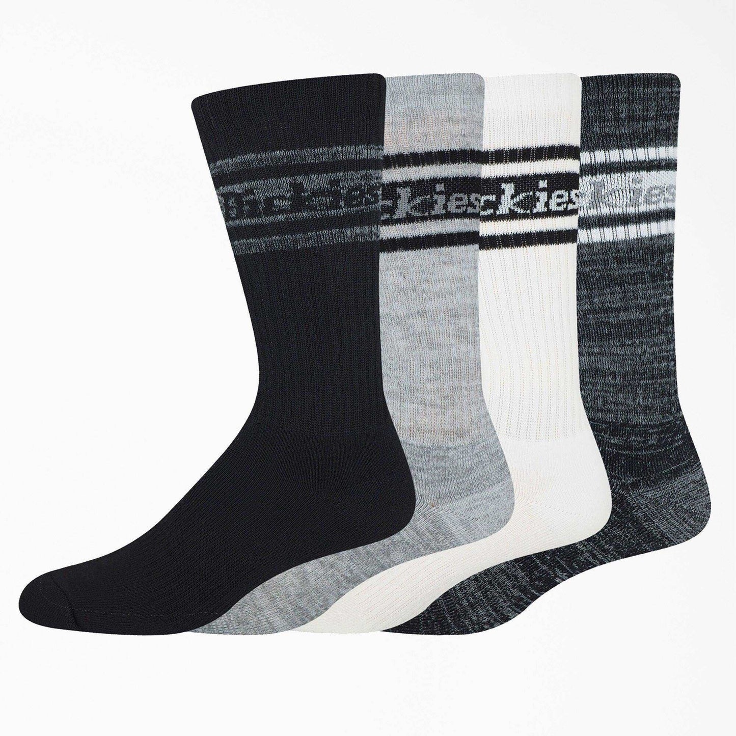 Dickies 4-Pack Skate Rugby Strip Crew Socks - Multi/Grey (MSG) - Skoutley Outdoors LLC